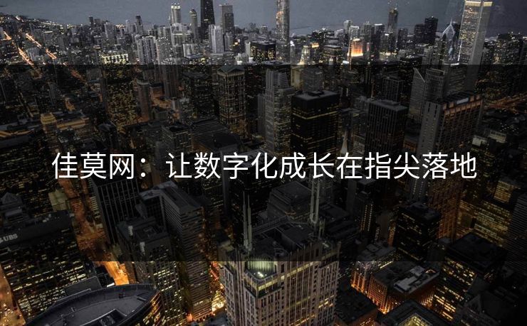 佳莫网：让数字化成长在指尖落地