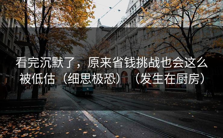 看完沉默了,原来省钱挑战也会这么被低估(细思极恐)(发生在厨房) 看完沉默了,原来省钱挑战也会这么被低估(细思极恐)(发生在厨房)