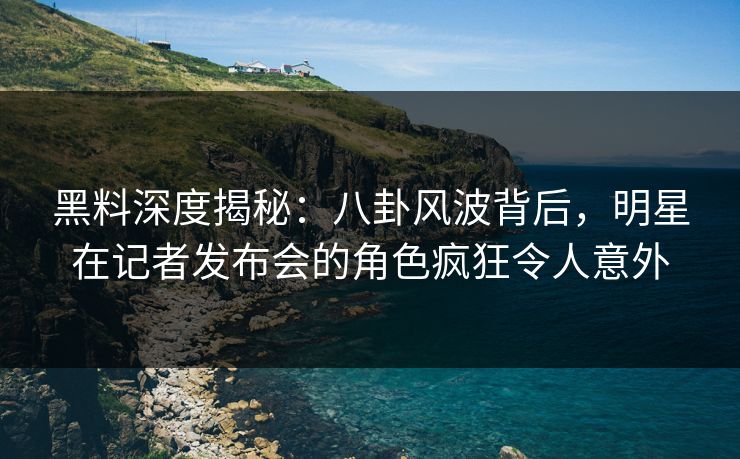 黑料深度揭秘：八卦风波背后，明星在记者发布会的角色疯狂令人意外