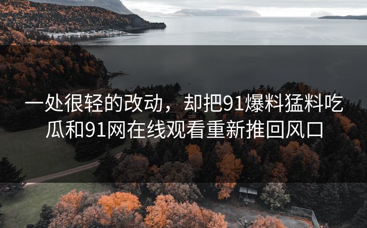 一处很轻的改动,却把91爆料猛料吃瓜和91网在线观看重新推回风口